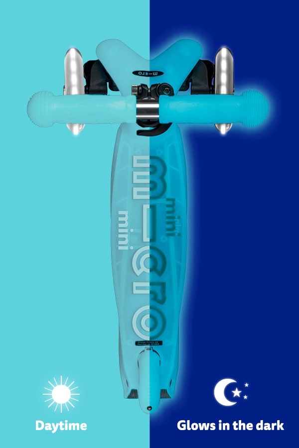 Micro® Mini Deluxe LED | Monopattino per bambini Premium 3 ruote con luci LED senza batterie| Manubrio regolabile e smontabile | Piattaforma antiscivolo | Giro inclinabile | Ragazzi e ragazze | +2